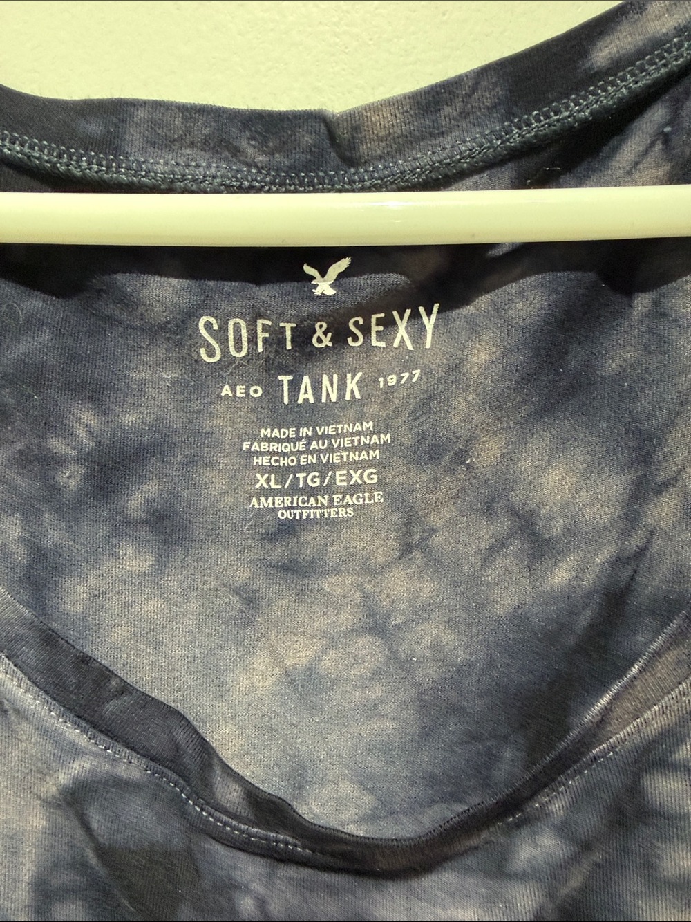 American Eagle Outfitters Tie-Dye Scoop Tank Top - Navy & Blush - Picture 2 of 3